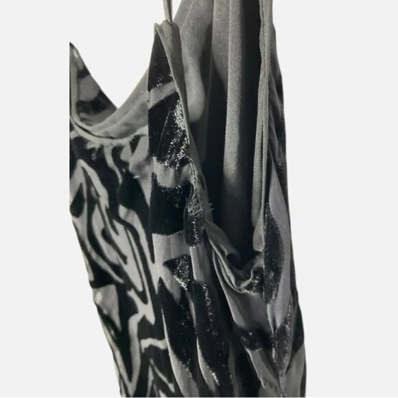 Ronny Kobo Collective Burnout Velvet Slip Dress Black US 12 *FLAW* - Picture 7 of 10